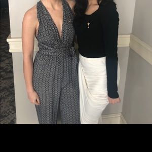 Black and white jump suit